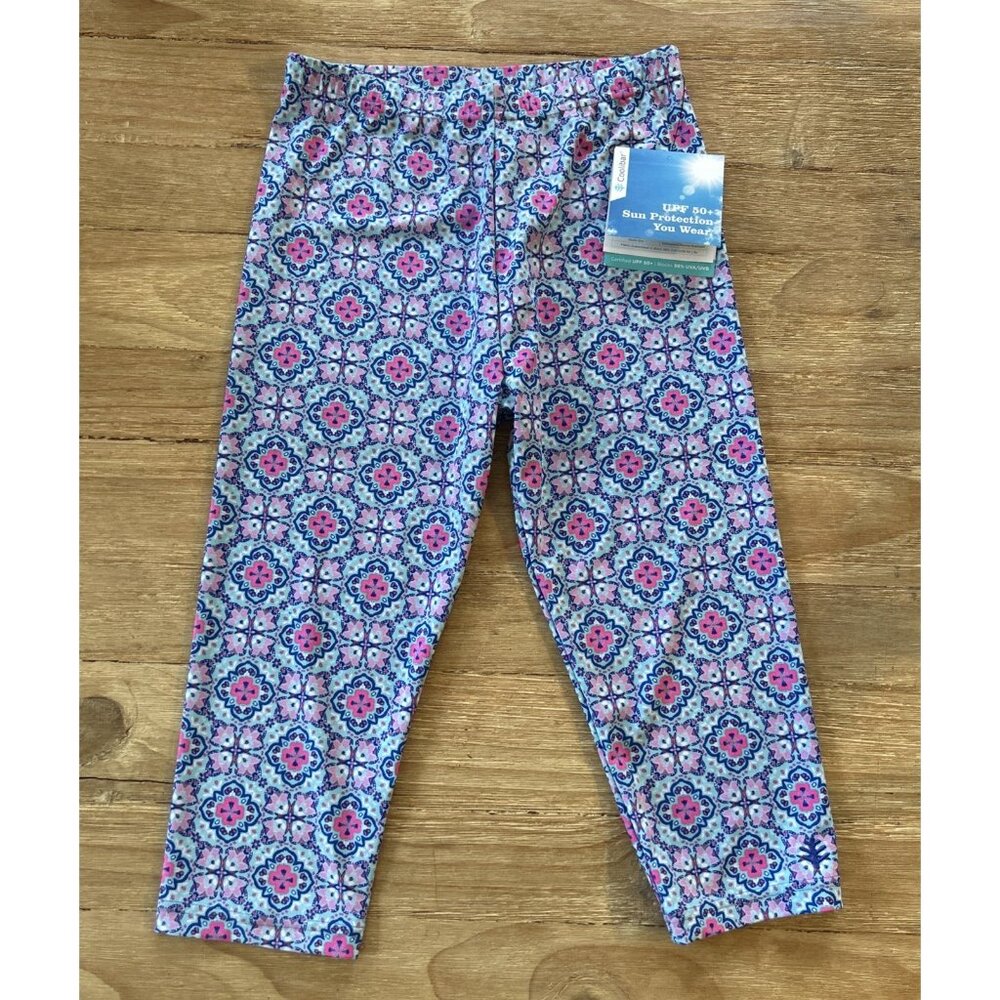 Coolibar Girls Youth Size L Wave Swim Capris 10086 Sun Protection 50+ UPF NEW